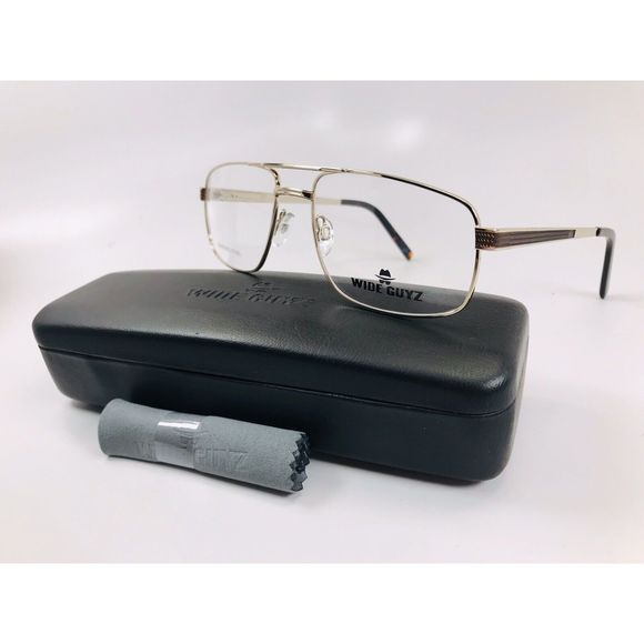 New Wide Guyz Gold & Brown ANTHONY Eyeglasses 58mm for The Stylish Large Man - Picture 2 of 13